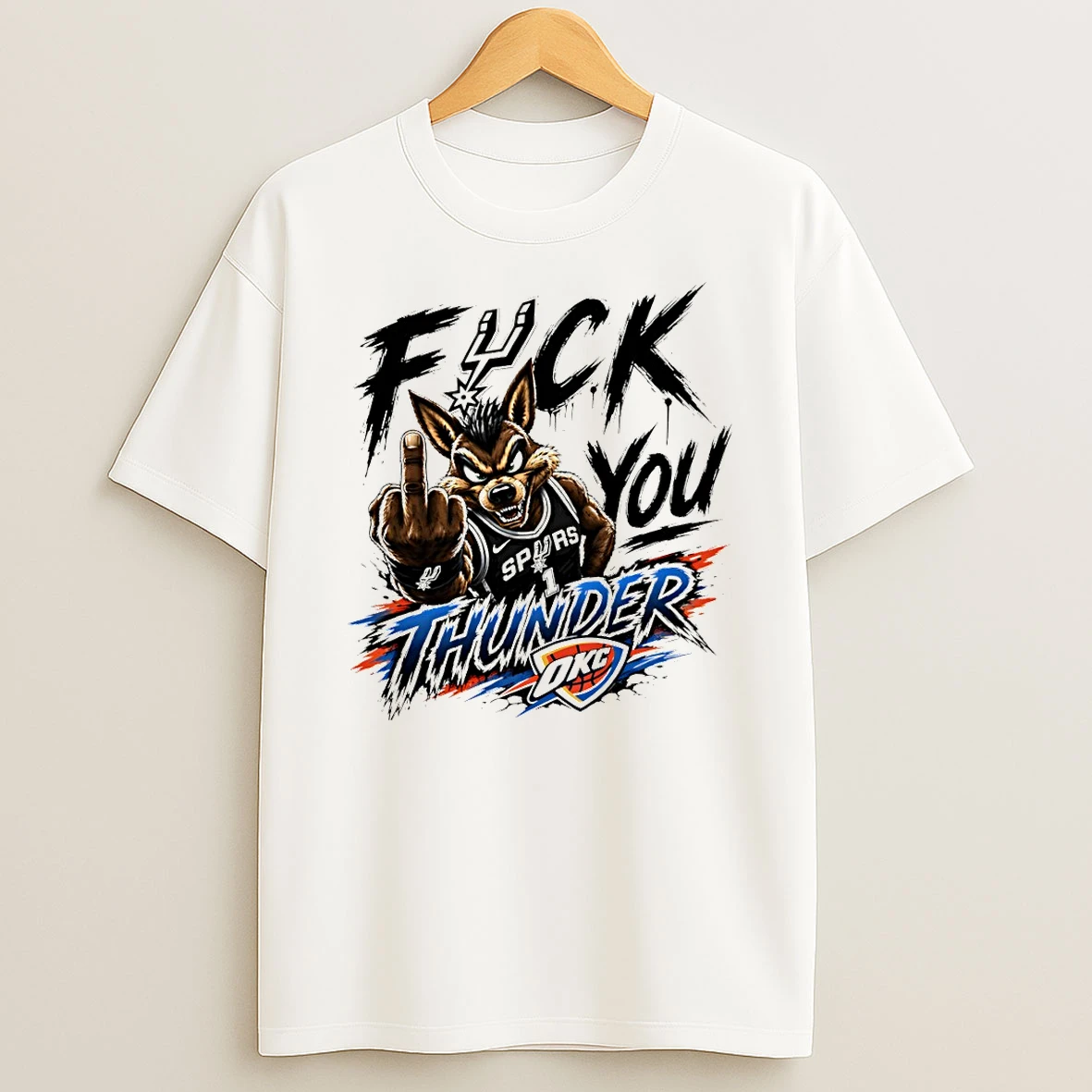 Classic Spurs Vs Thunder Fuck You Thunder T Shirt