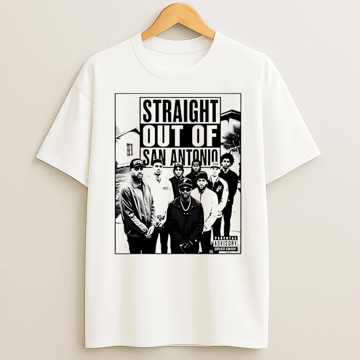 Classic Straight Outta Of San Antonio Spurs Basketball Parental Advisory Explicit Content T Shirt