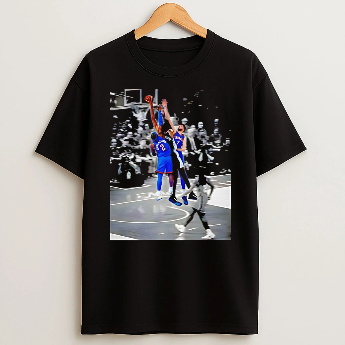 Classic Victor Wembanyama Dunk On Shai Gilgeous Alexander Graphic Basketball Photo T Shirt