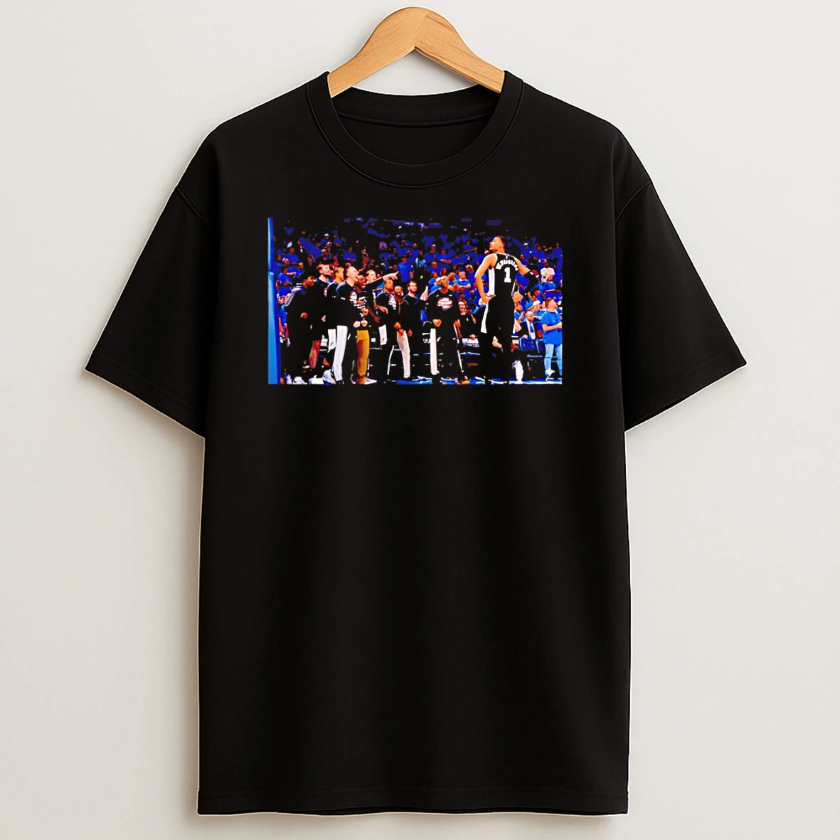 Classic Victor Wembanyama Pose Before Spurs Bench San Antonio Spurs Basketball Nba 2026 T Shirt