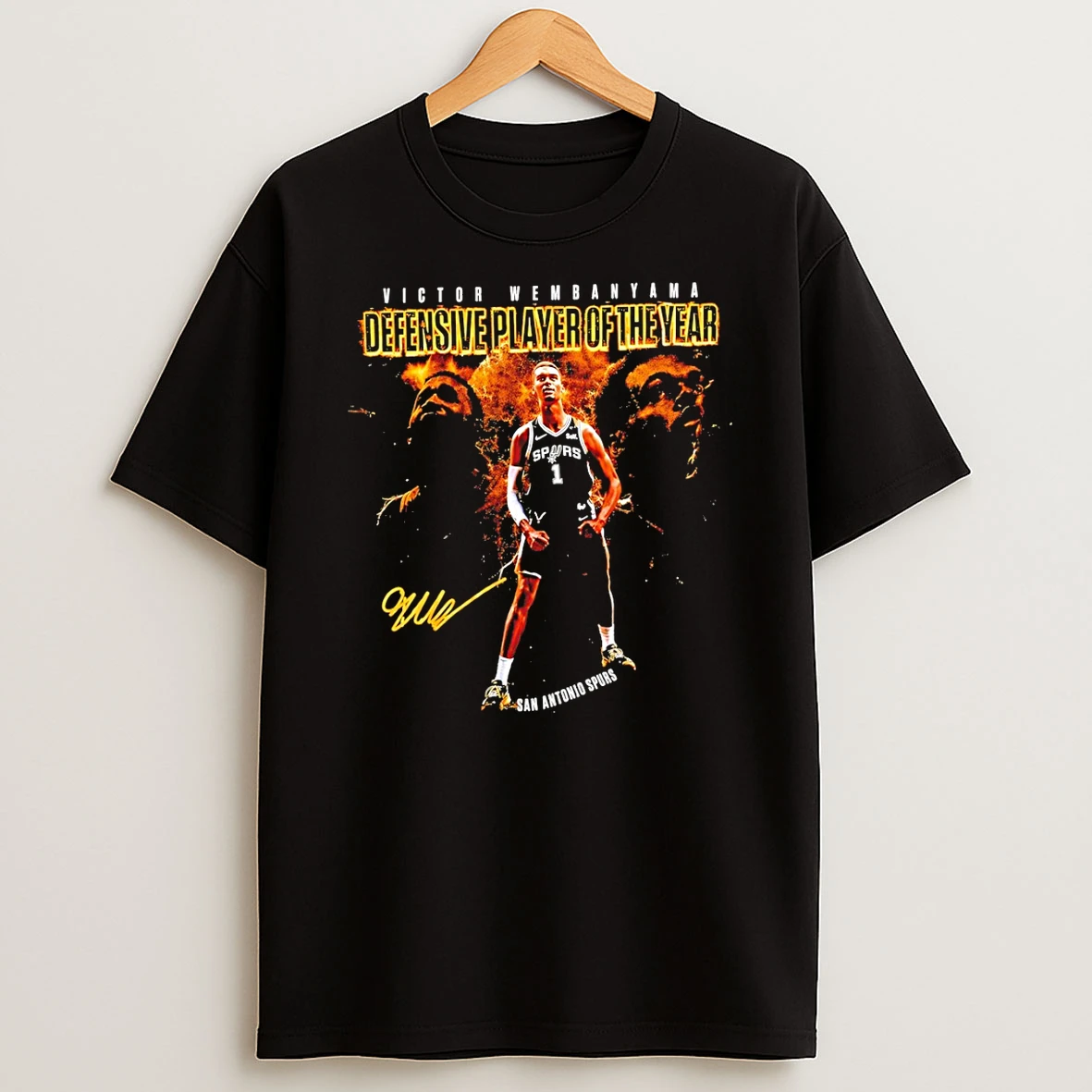 Classic Victor Wembanyama San Antonio Spurs Nba Defensive Player Of The Year Signature T Shirt