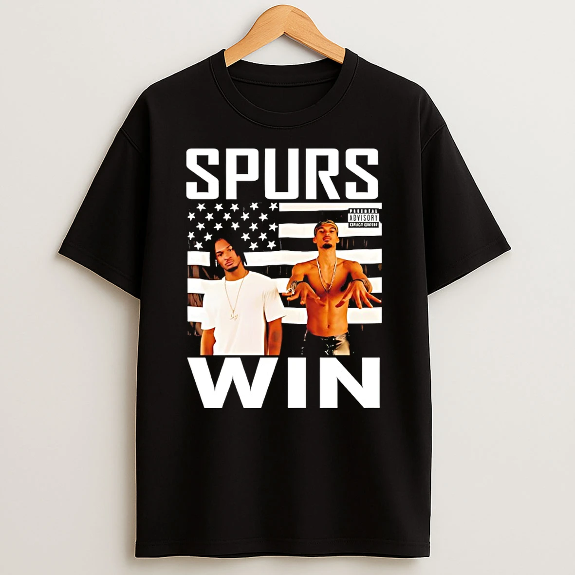 Classic Victor Wembanyama And Stephon Castle Spurs Win Outkast Stankonia American Flag T Shirt