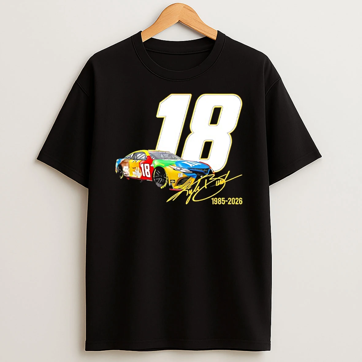 Classic Vintage Kyle Busch 18 Tribute Nascar Legend Memorial Signature Sports T Shirt