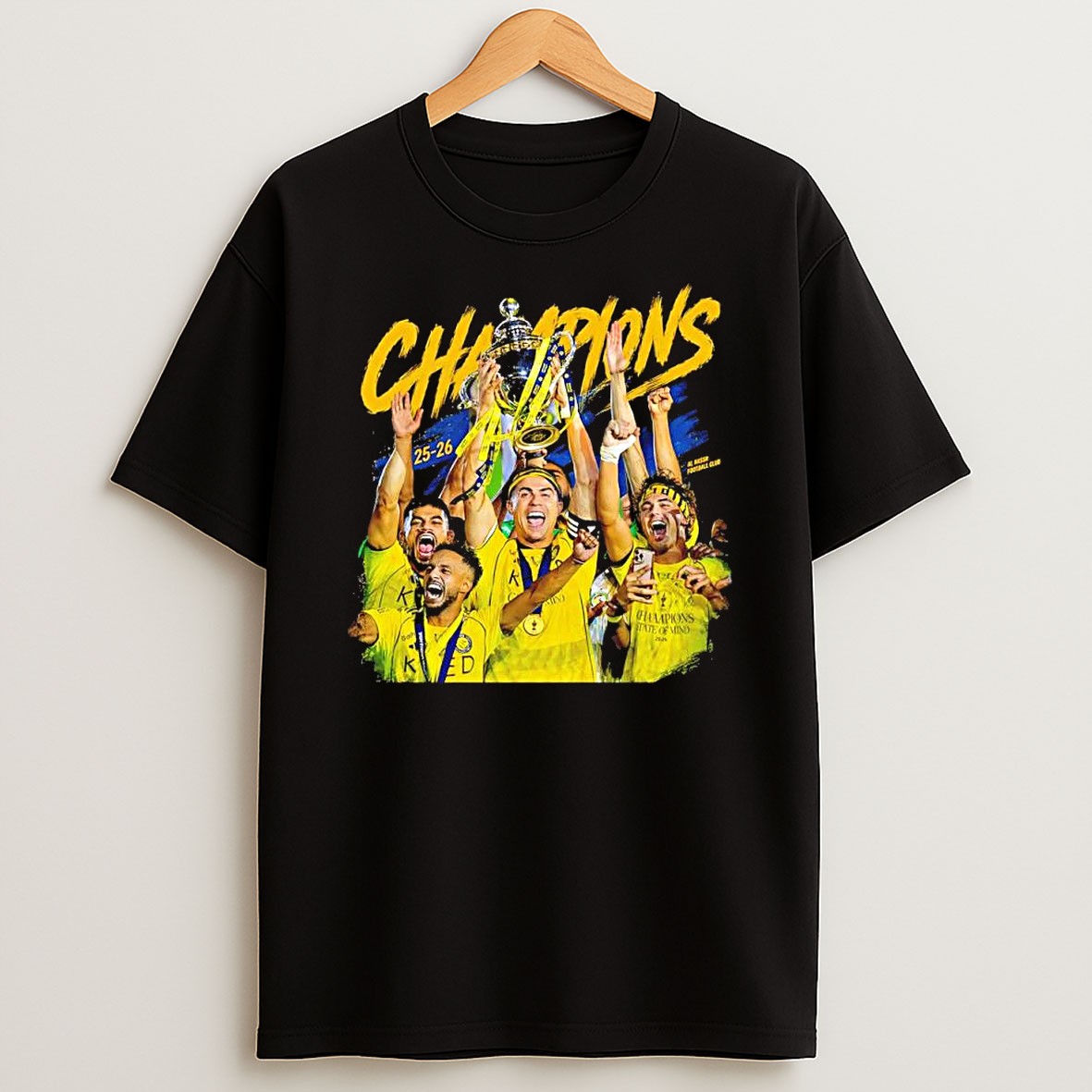Official Al Nassr Champions 2026 Cristiano Ronaldo And Teams Victory T Shirt