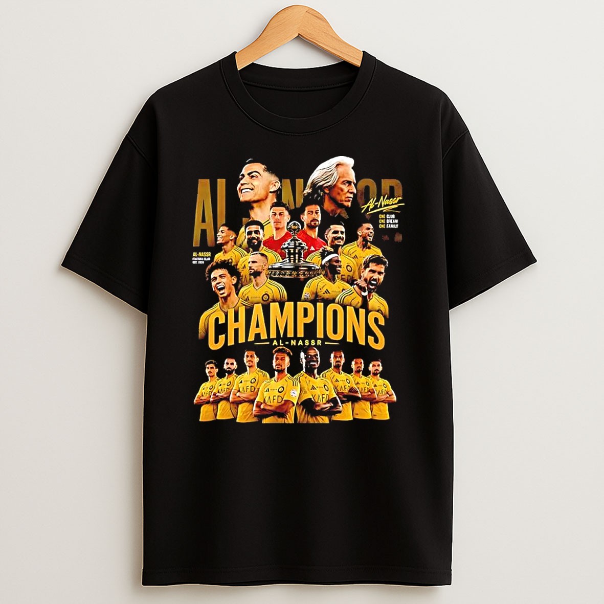 Official Al Nassr Saudi Pro League Champions 2026 Football Team T Shirt