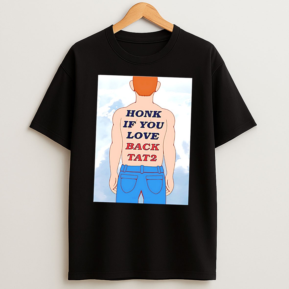Official Human Honk If You Love Back Tat 2 Tee T Shirt