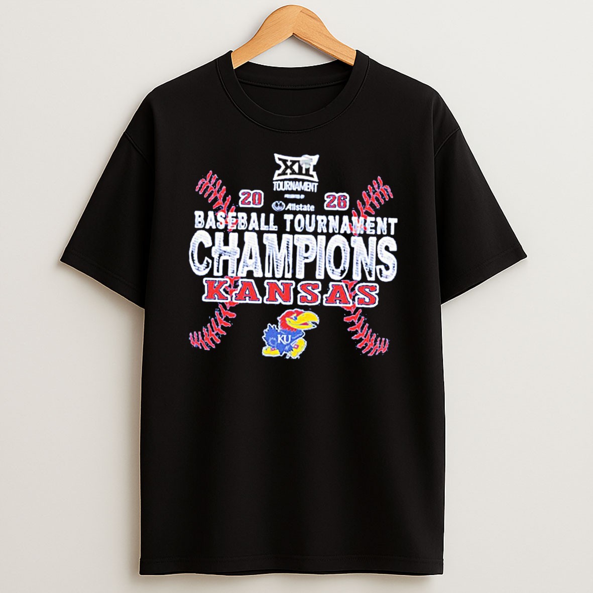 Official Kansas Jayhawks 2026 Big 12 Baseball Tournament Champions Tee T Shirt