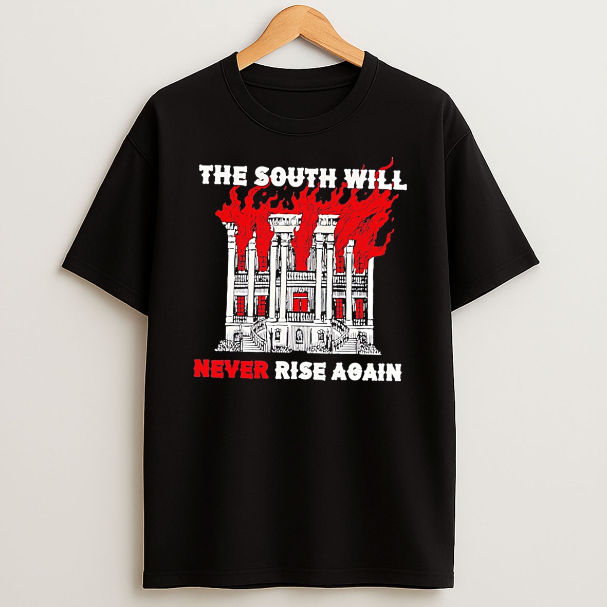 Official Mansion Fire The South Will Never Rise Again Tee T Shirt