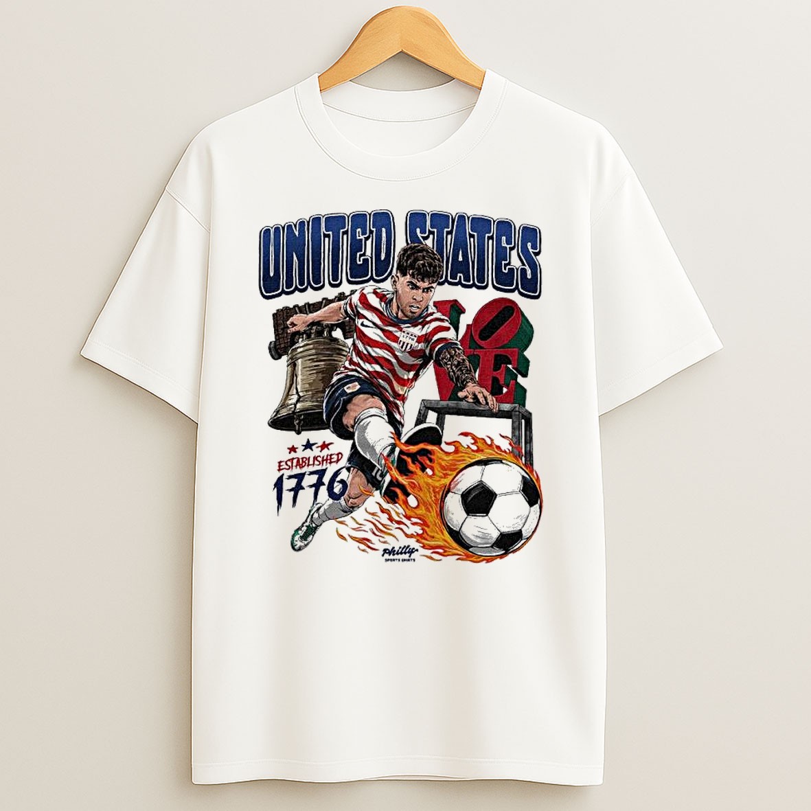 Official United States Philadelphia Soccer Clubest 1776 1 T Shirt