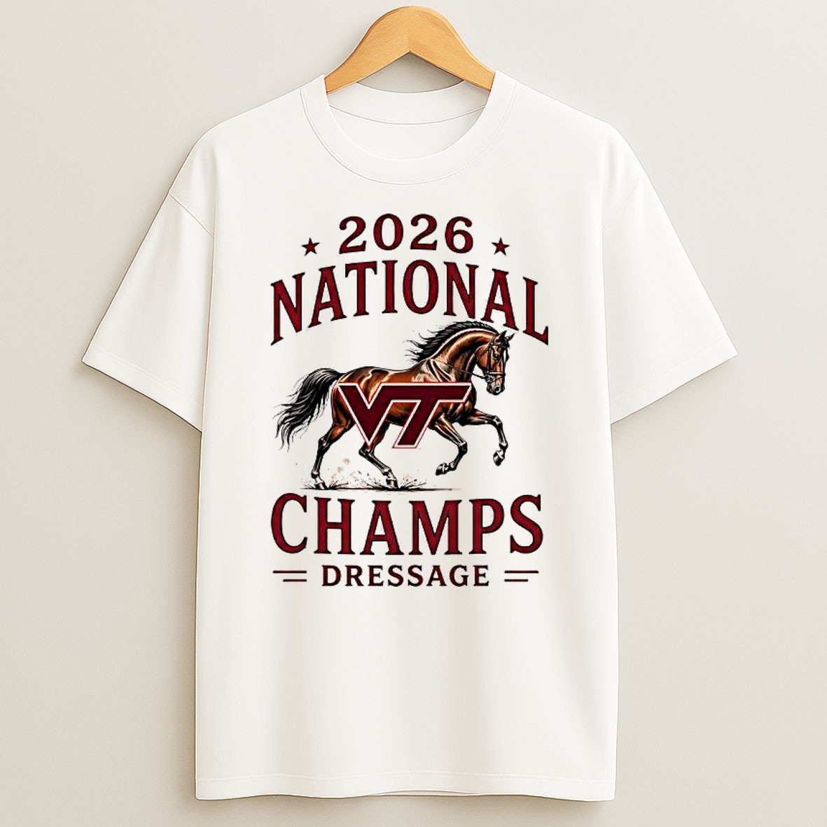 Official Virginia Tech Ncaa 026 National Champs Dressage Horse T Shirt