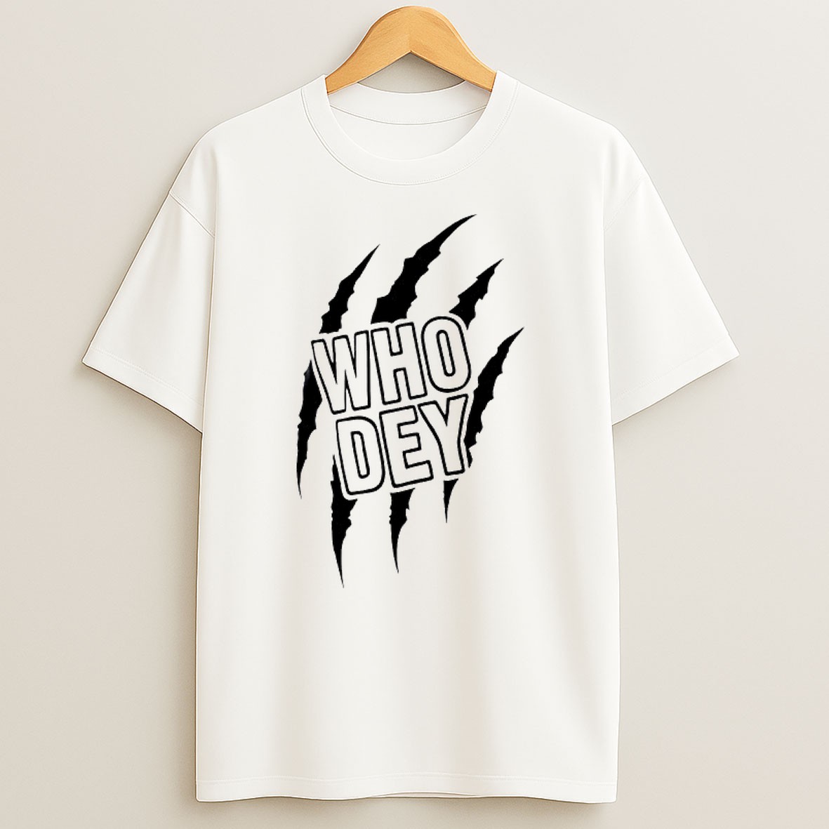 Official Who Dey Cincinnati Bengals Claw Marks Football T Shirt