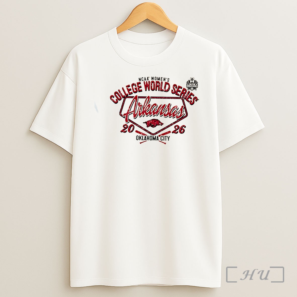 Officials Arkansas Razorbacks 2026 Womens College World Series Bound Logo Tee Shirt