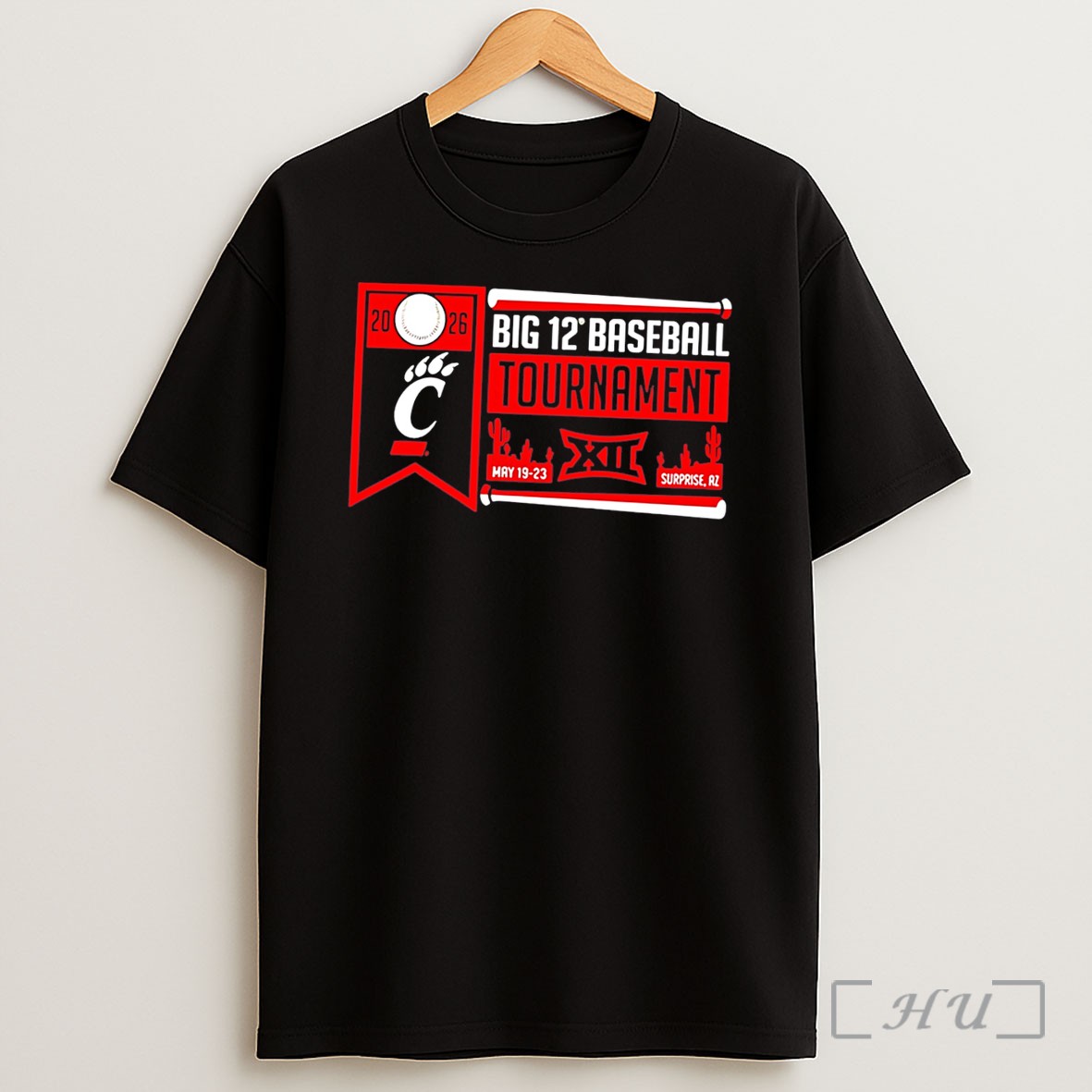 Officials Cincinnati Bearcats 2026 Big 12 Baseball Tournament Participant Tee Shirt