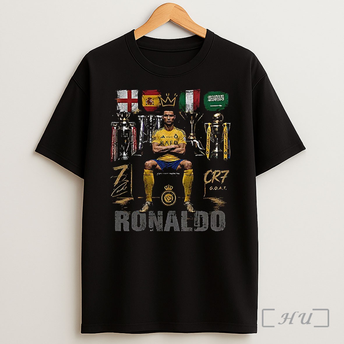 Officials Cristiano Ronaldo Cup Cr7 Goat Saudi Pro League Al Nassr Fc Photo Vintage Shirt