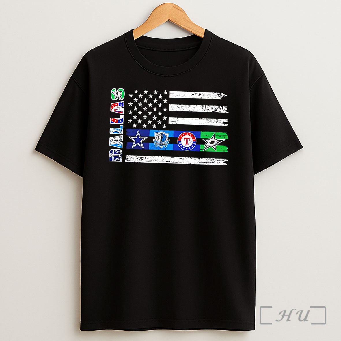 Officials Dallas Sports Teams Logos Flag Tee Shirt
