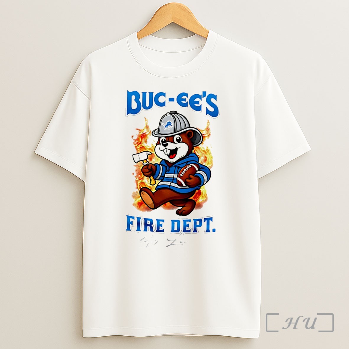 Officials Detroit Lions Buc Ees Fire Dept Go Bears Firefighter Strong Tee Shirt