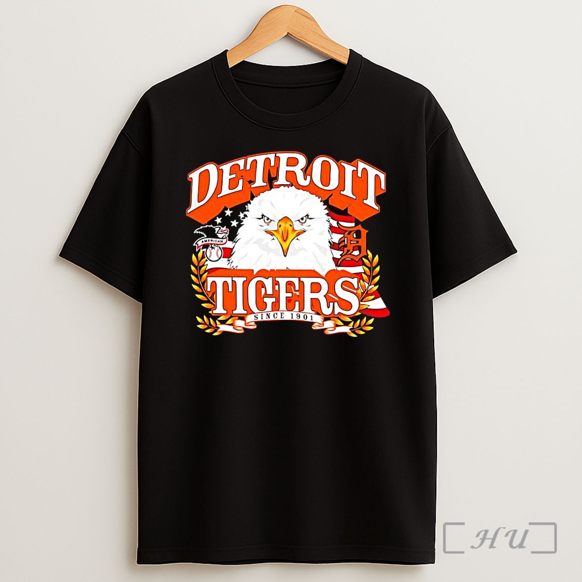 Officials Detroit Tigers Baseball Bald Eagle American League Flag Since 1901 Shirt