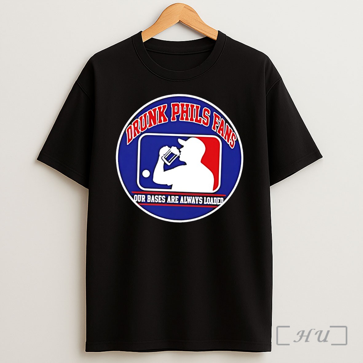 Officials Drunk Phils Fans Featuring Major League Baseball Logo Tee Shirt