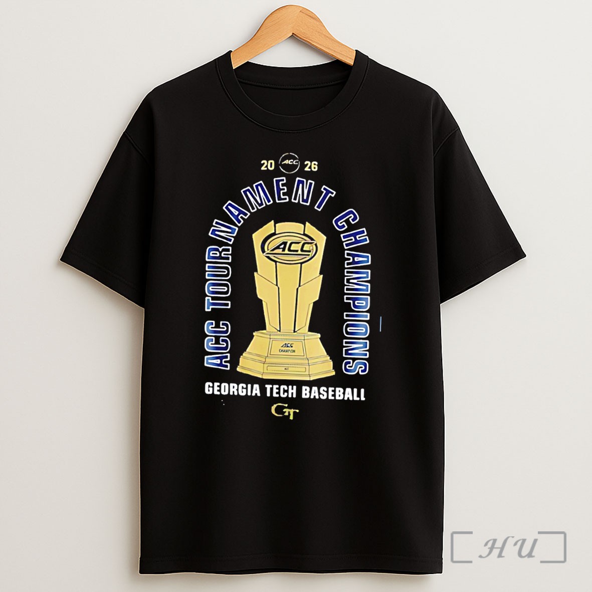 Officials Georgia Tech Yellow Jackets Baseball 2026 Acc Tournament Champions Trophy Tee Shirt