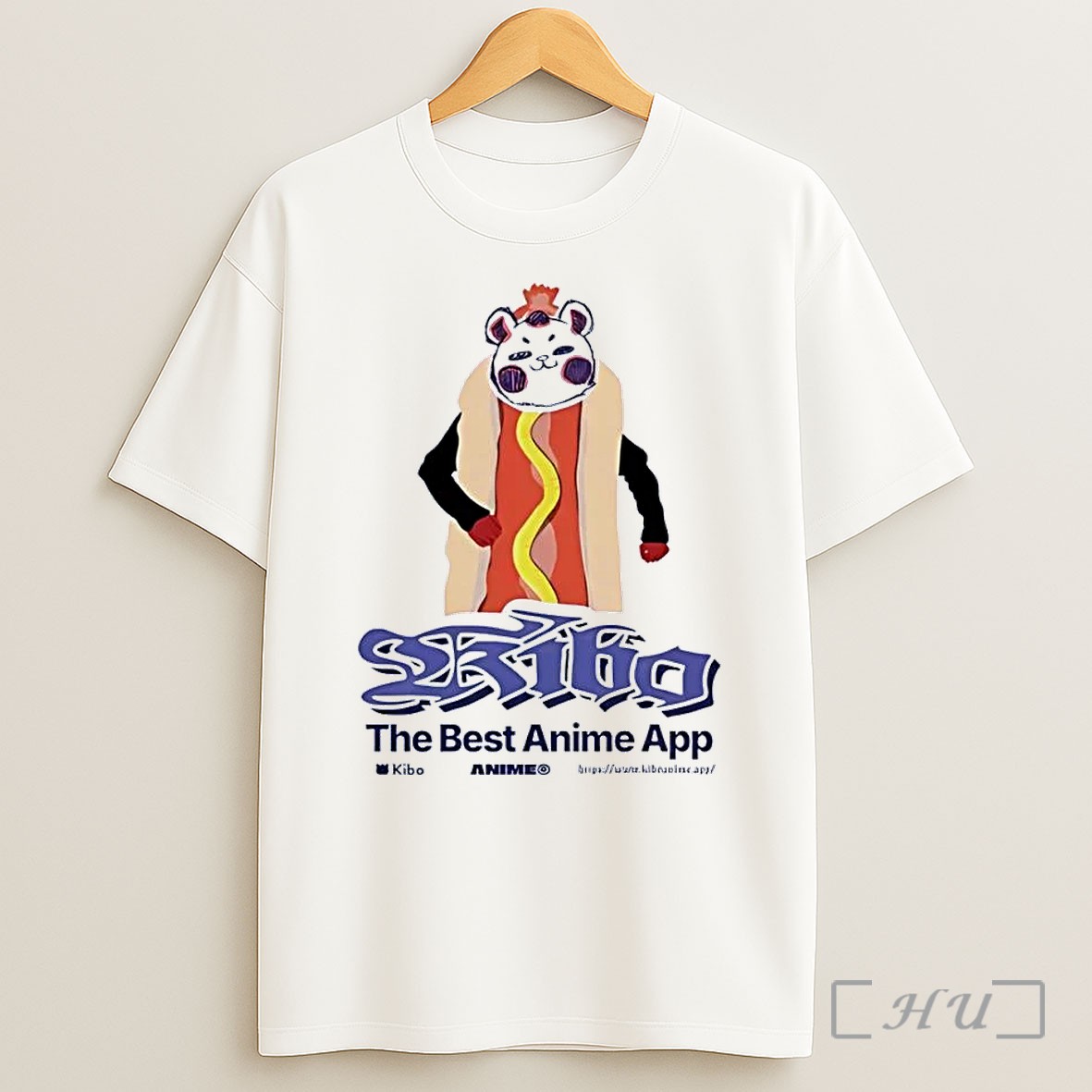 Officials Kibo Anime App Hot Dog Mascot The Best Anime App Slogan White Shirt