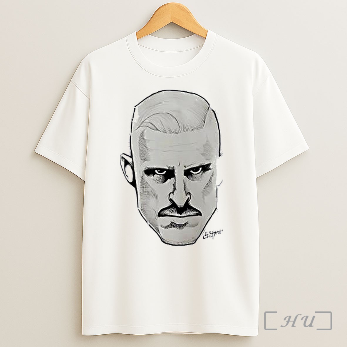Officials Mustache Man Portrait Inmustache Man Portrait Shirttense Gaze Slick Back Hair Shirt