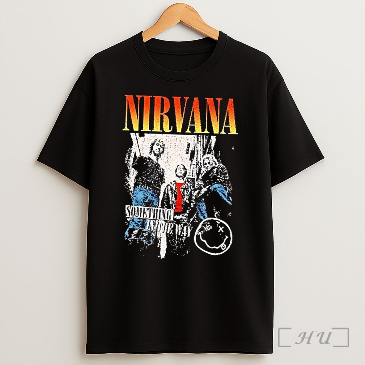 Officials Nirvana Something In The Way Band Members Grunge Smiley Face 2026 Iconic Anthem Black Shirt