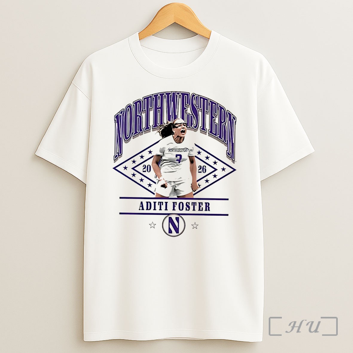 Officials Northwestern University Womens Lacrosse 2026 Aditi Foster Tee Shirt