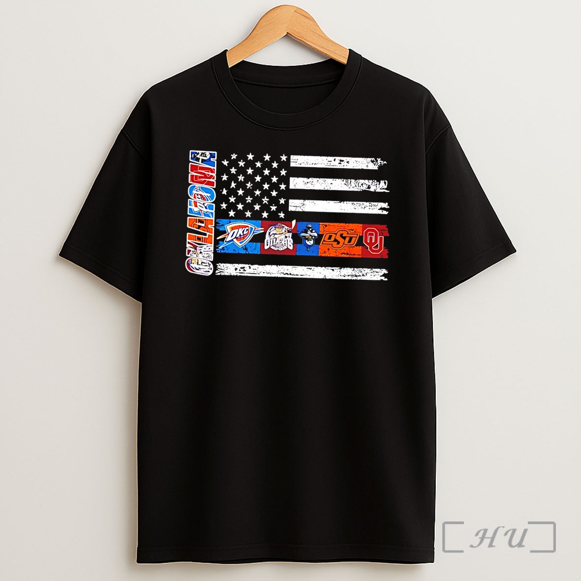 Officials Oklahoma City Thunder Sports Team Logos Flag Tee Shirt