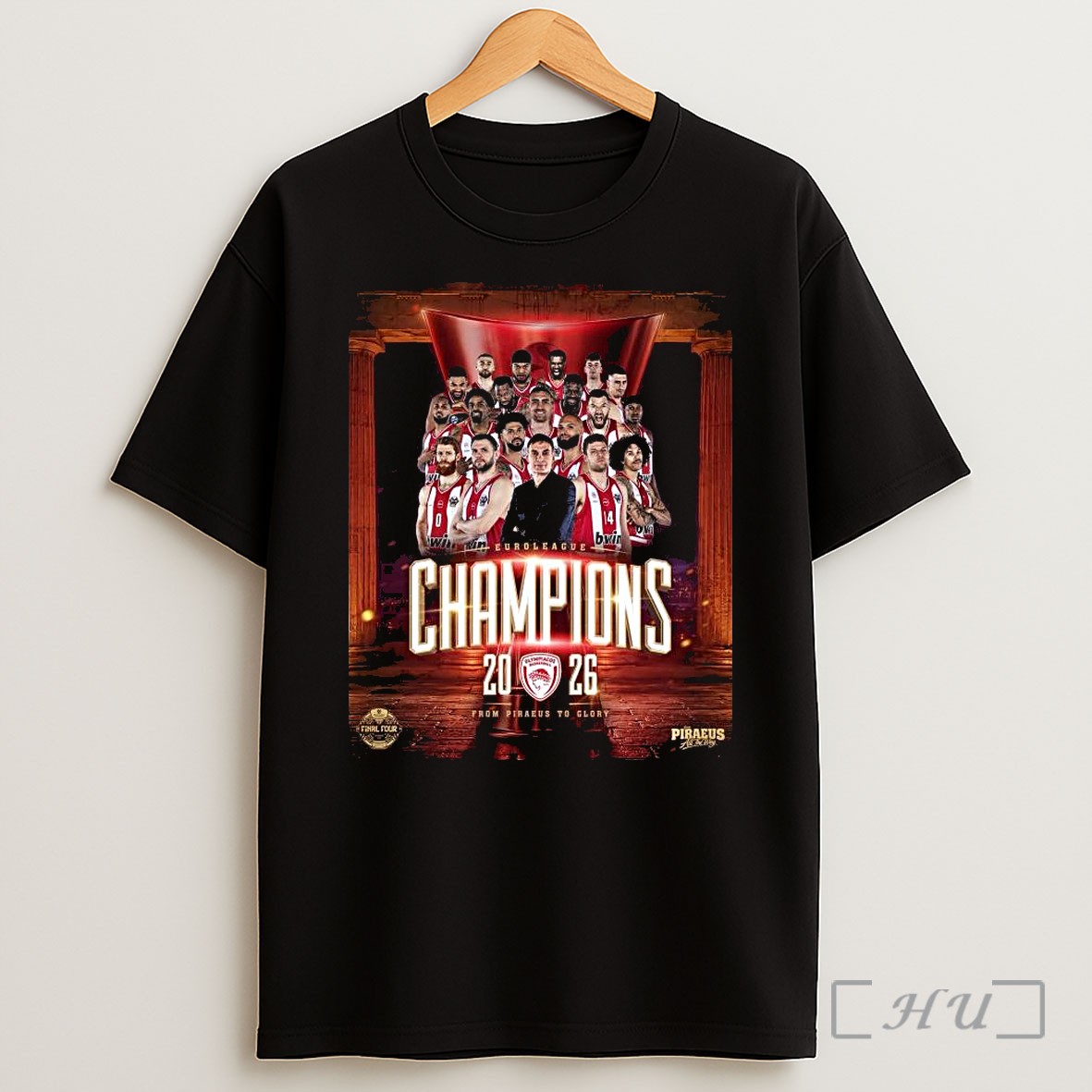 Officials Olympiacos B C Euroleague Champions 2026 From Piraeus To Glory 1 Shirt