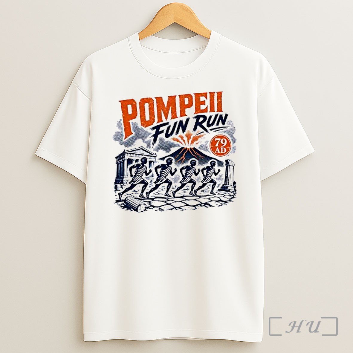 Officials Pompeii Fun Run 79 Ad Mount Vesuvius Roman Shirt