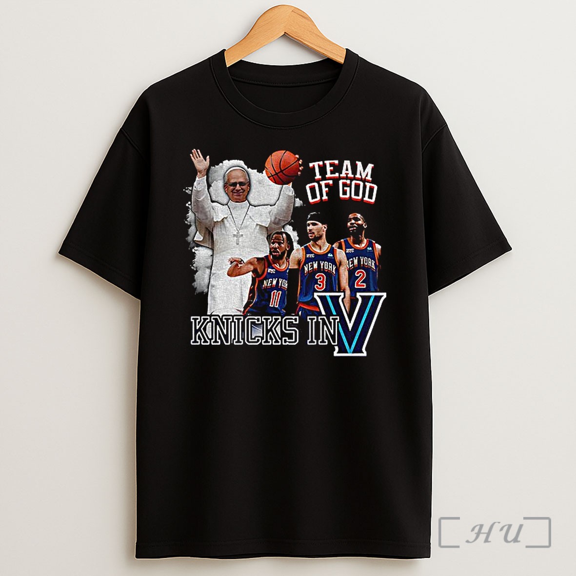 Officials Pope New York In Five Team Of God New York Knicks Villanova Wildcats Nba Basketball 2026 Shirt