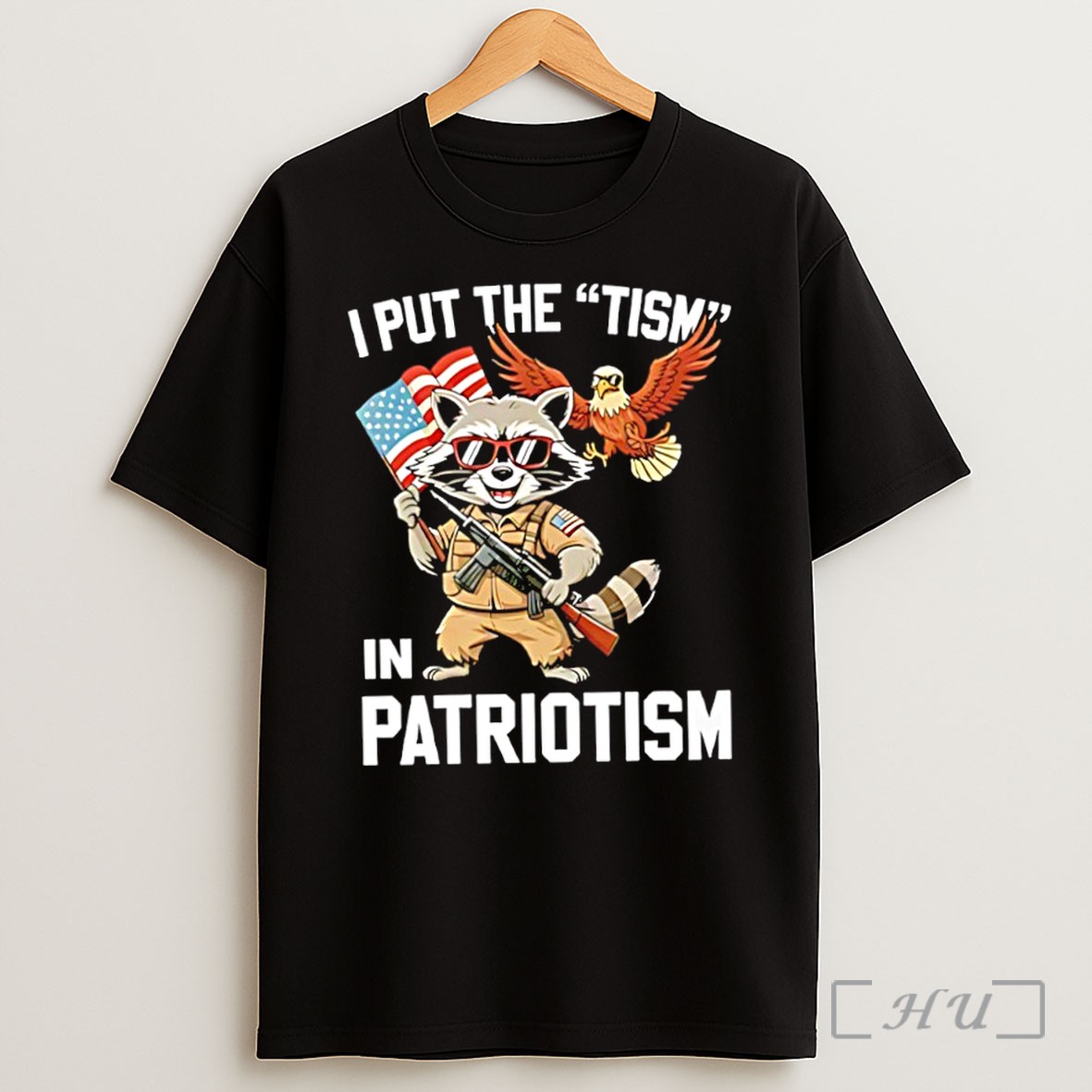 Officials Raccoon With Gun I Put The Tism In Patriotism Shirt