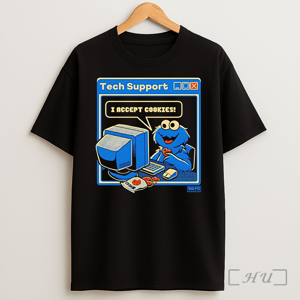 Officials Tech Support I Accept Cookies Cookie Monster Shirt