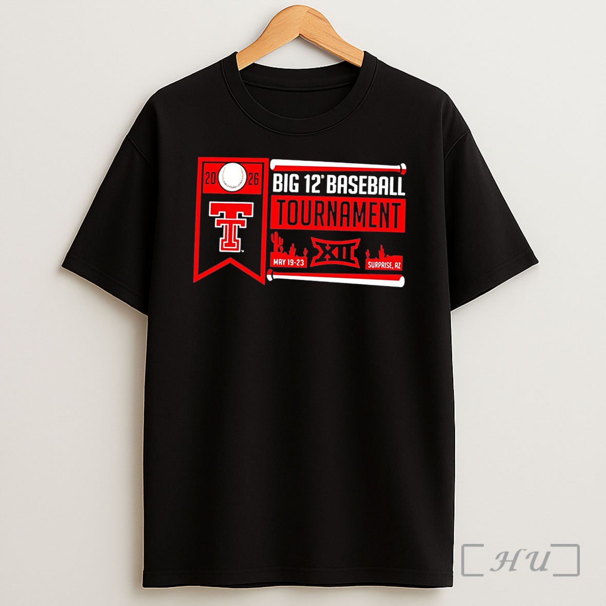 Officials Texas Tech Red Raiders 2026 Big 12 Baseball Tournament Participant Tee Shirt