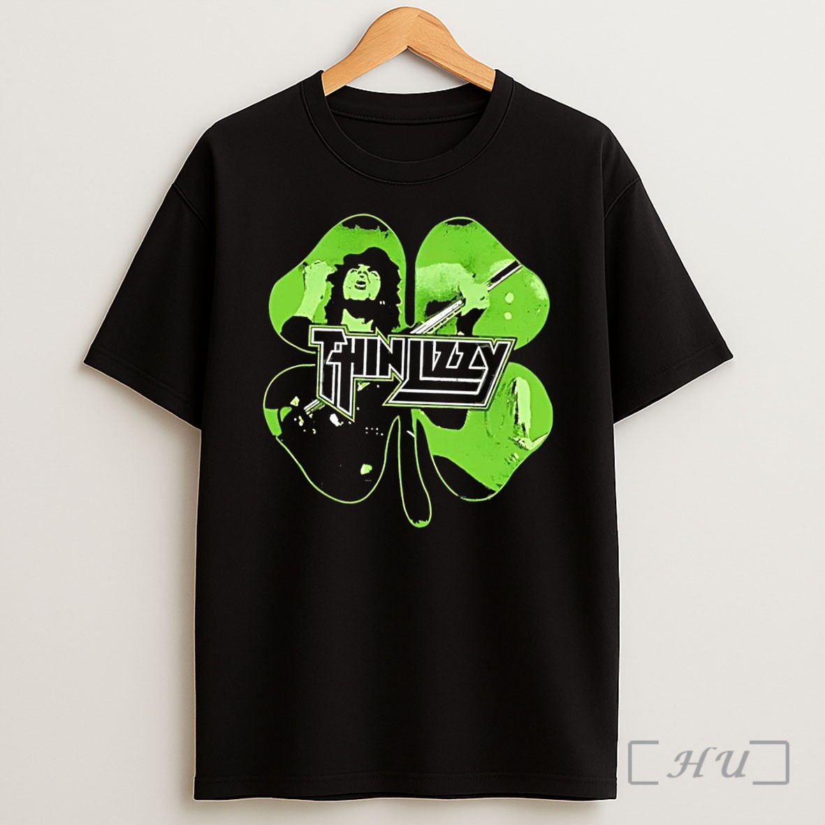 Officials Thin Lizzy Irish Rock Band Green Clover St Patricks Day 2026 Black Shirt