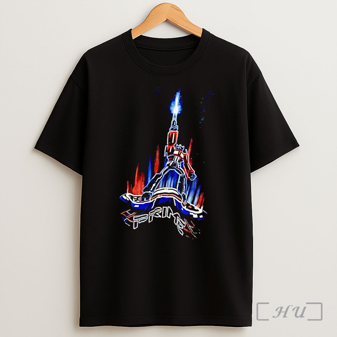 Officials Transformers Optimus Prime Neon Glow Prime Text Retro Sci Fi 2026 Legacy Black Shirt