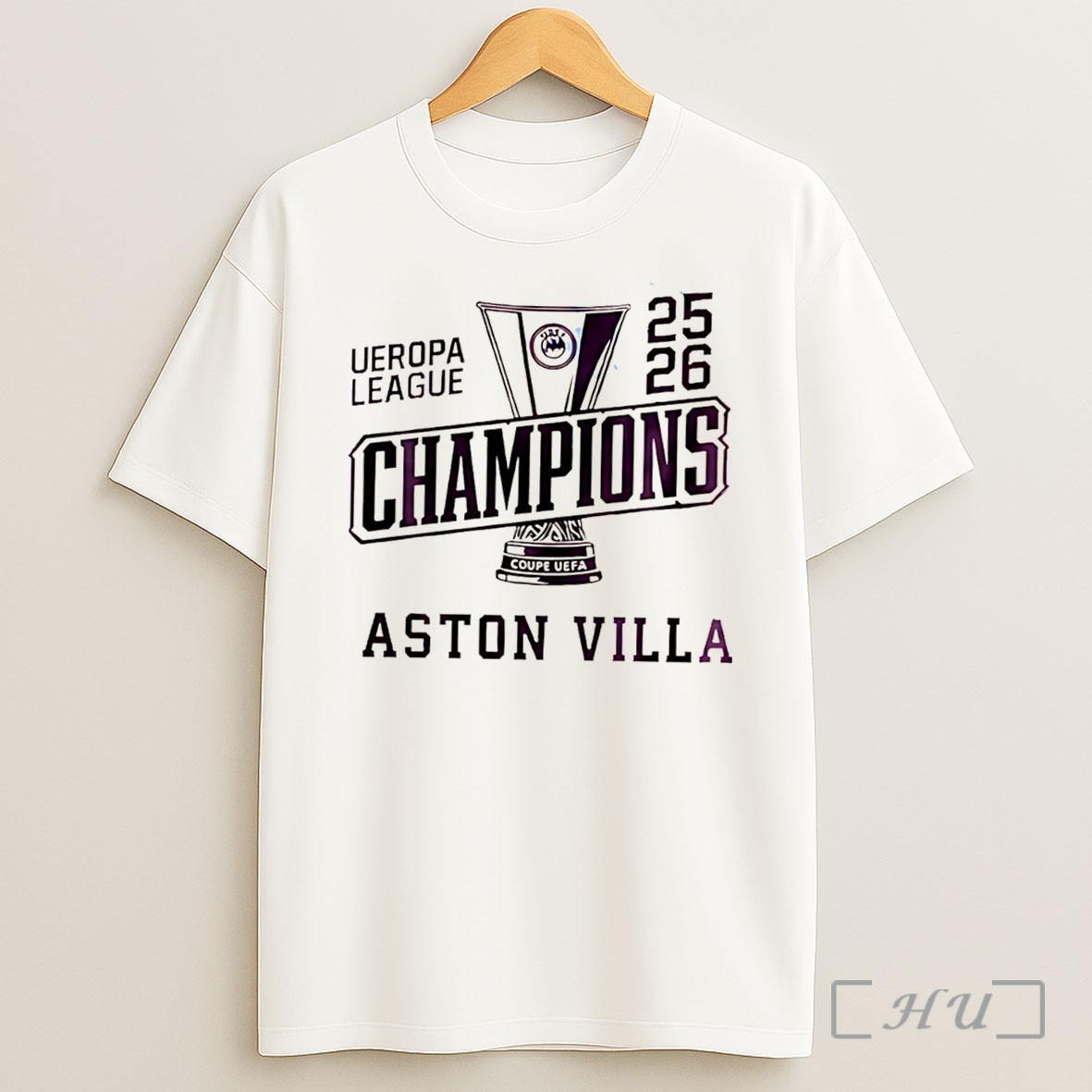 Officials Uefa Europa League Champions 2026 Aston Villa Logo Tee Shirt