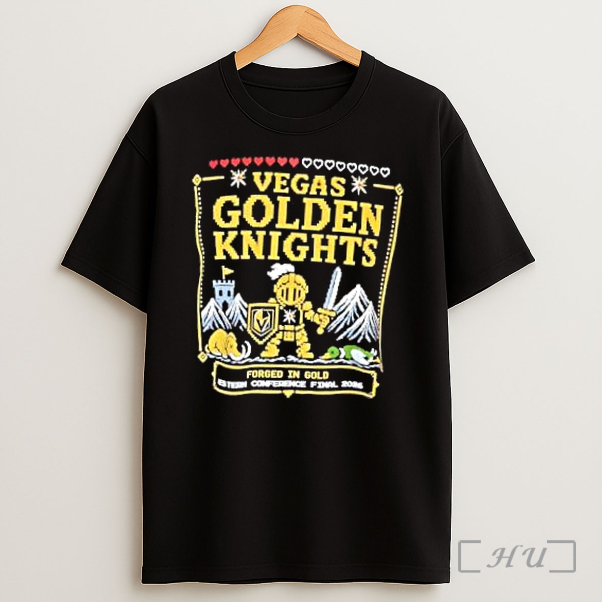 Officials Vegas Golden Knight Nhl Forged In Gold Western Conference Final 2026 Pixel Art Shirt
