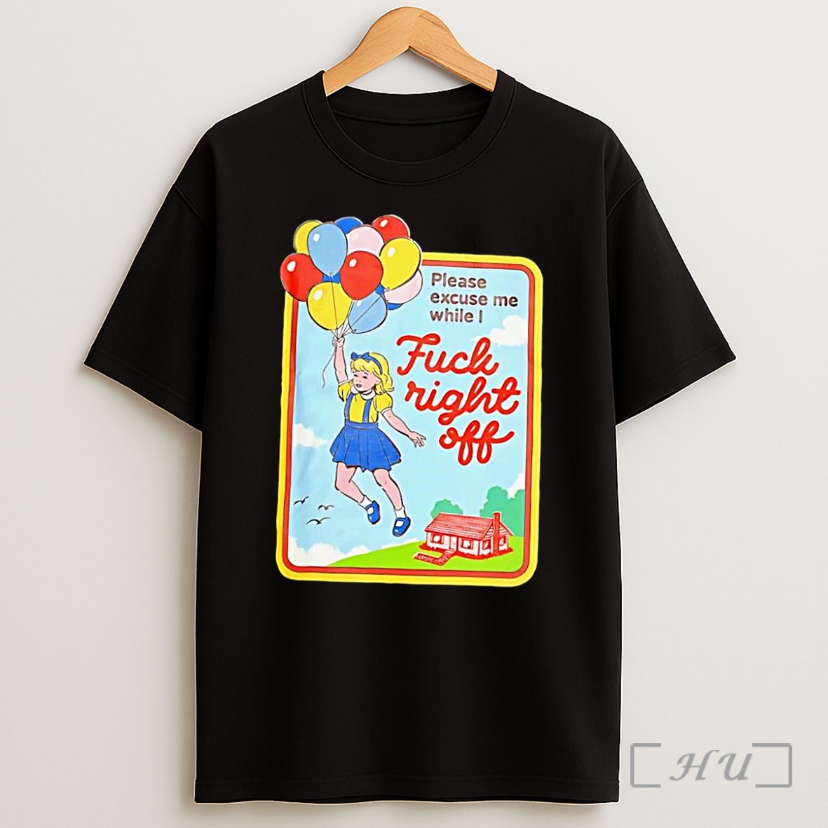 Officials Vintage Please Excuse Me While I Fuck Right Off Girl Balloons Sarcastic Funny Attitude 2026 Edition Black Shirt