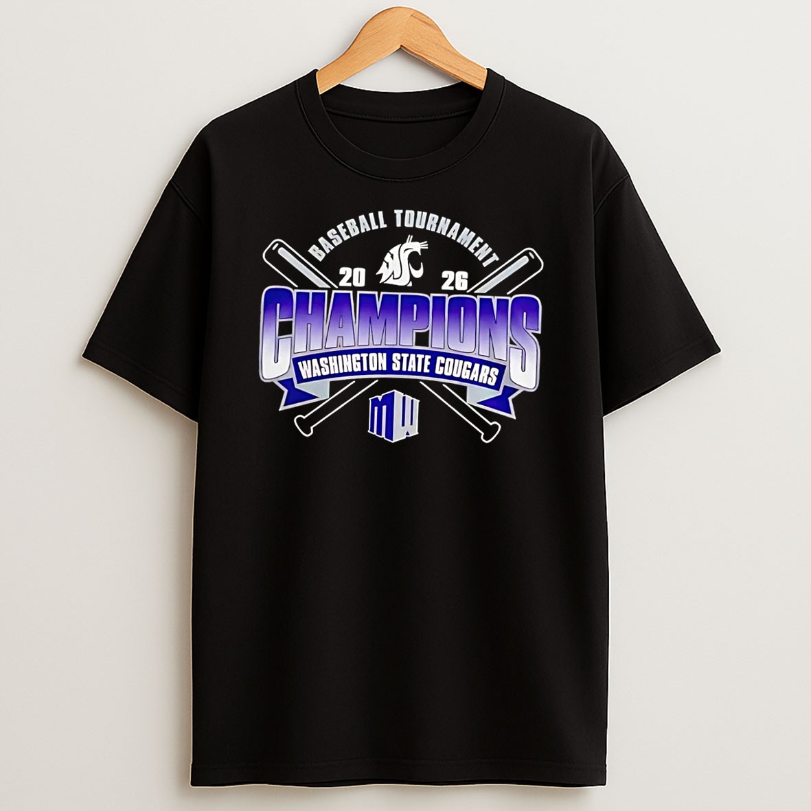 Officials Washington State Cougars 2026 Baseball Tournament Champions Mw Black Premium T Shirt Sweatshirt Hoodie