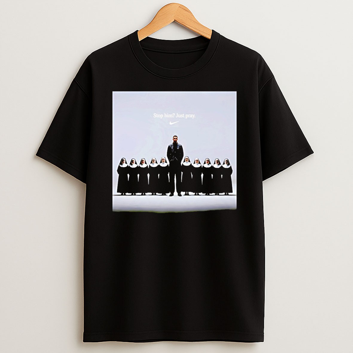Officials Wemby Victor Wembanyama Nun Stop Him Just Pray Nike Logo Premium T Shirt Sweatshirt Hoodie