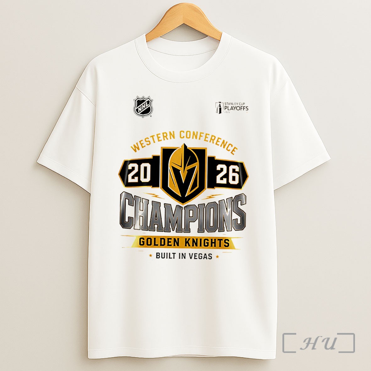 Officials Western Conference Champions 2026 Vegas Golden Knights Logo Tee Shirt