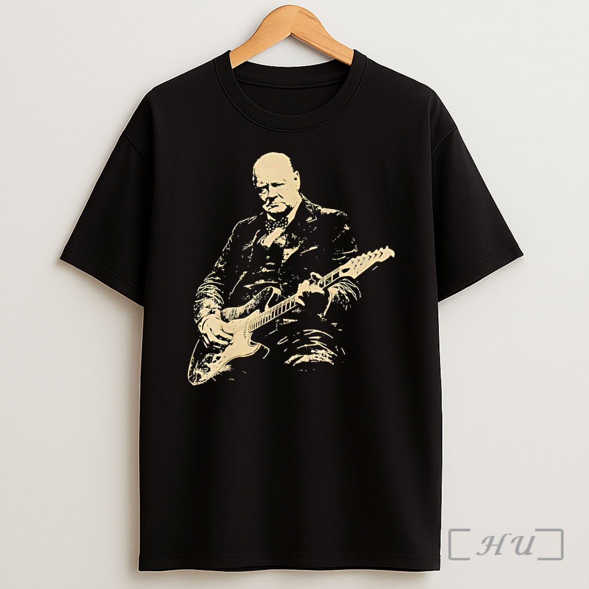 Officials Winston Churchill Playing Electric Guitar Vintage Shirt