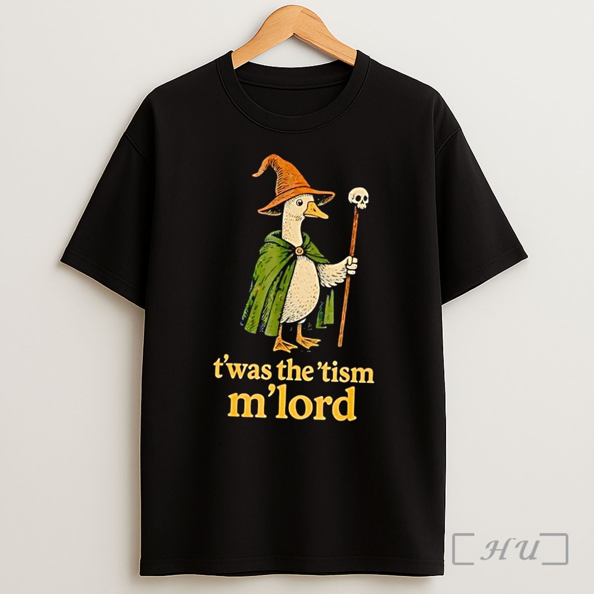 Officials Wizard Duck Twas The Tism Mlord Meme Funny Neurodivergent Fantasy Black Shirt