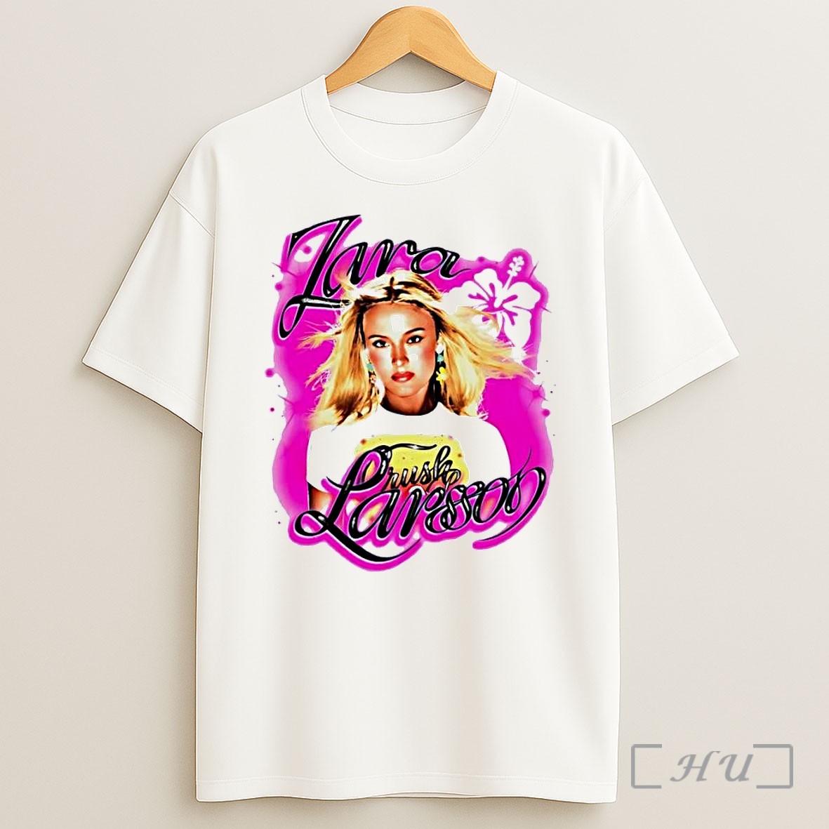 Officials Zara Larsson Crush Hibiscus Airbrush Pop Music Fan Summer 2026 White Shirt