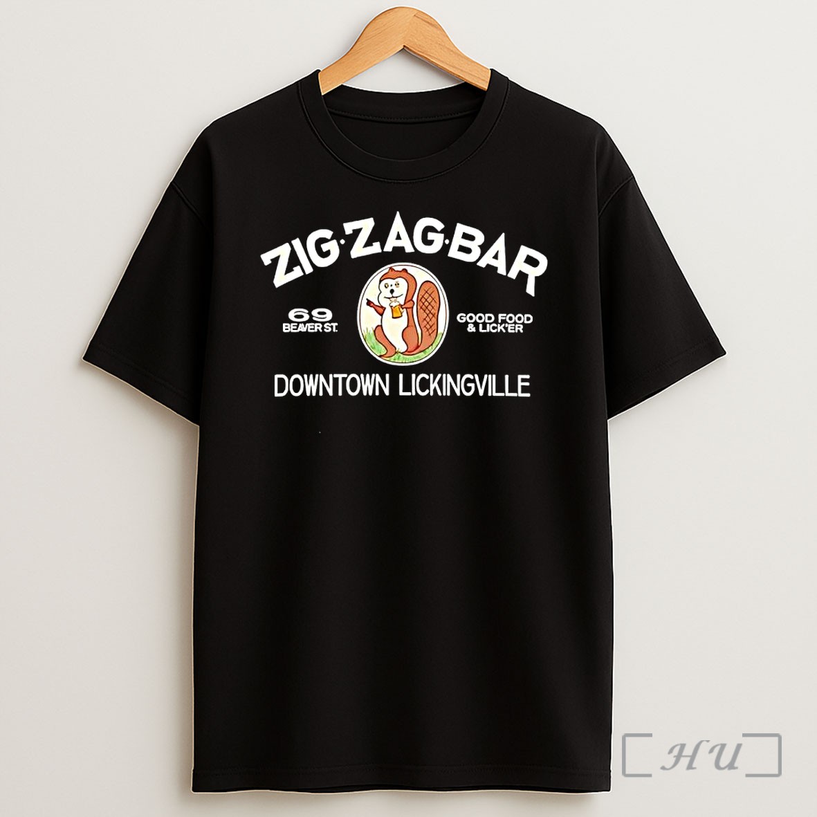 Officials Zig Zag Bar Beaver Funny Adult Humor Lickingville Shirt