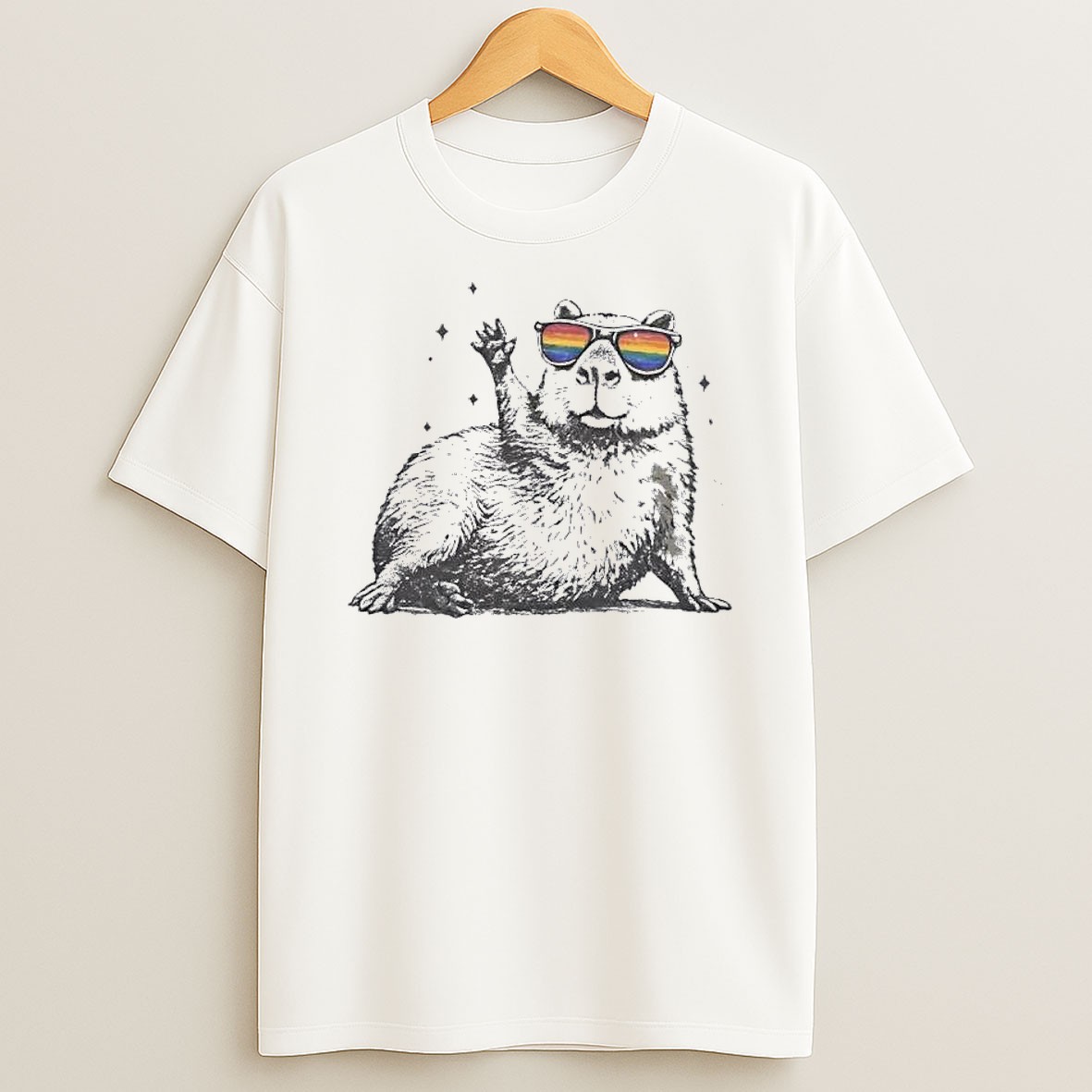 Original Capybara Rainbow Subtle Pride Lgbtq T Shirt