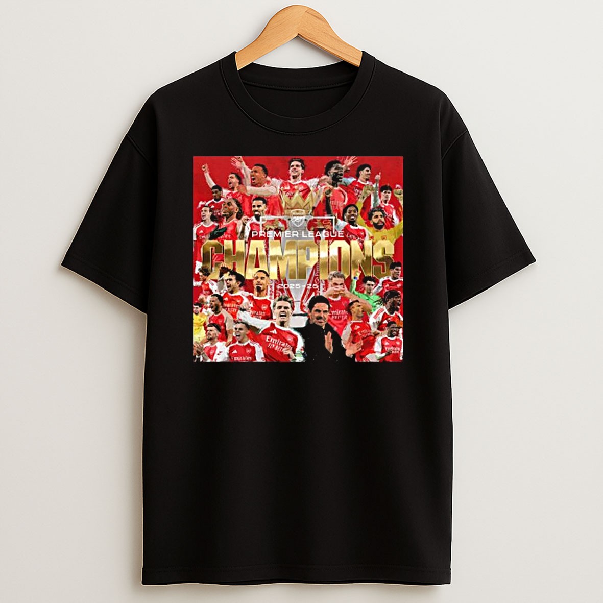 Original Celebrates Arsenal Fc Champions Premier League 2025 26 1 T Shirt