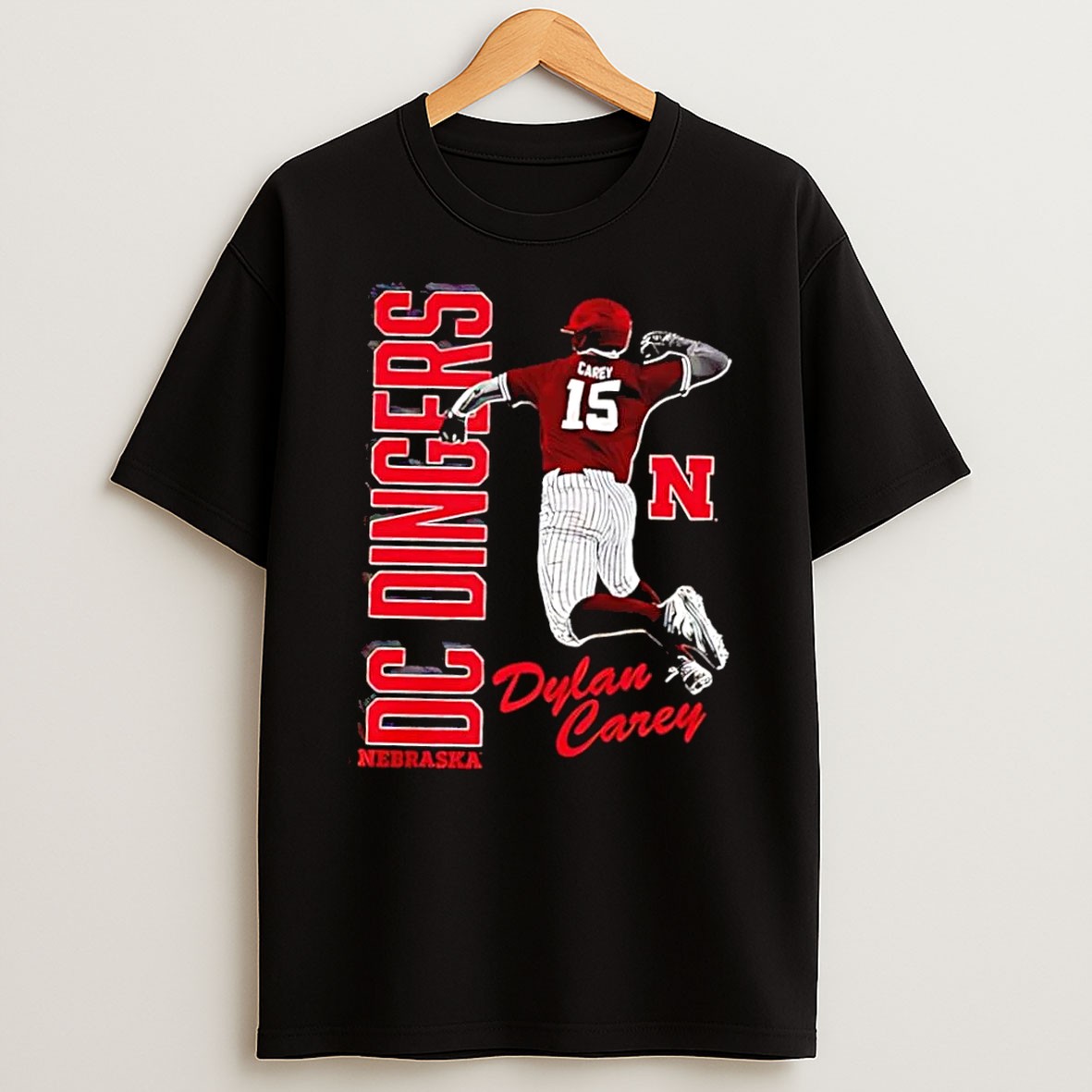 Original Dylan Carey Nebraska Cornhuskers Ncaa Baseball Dc Dingers Nebraska Dylan Carey Black T Shirt