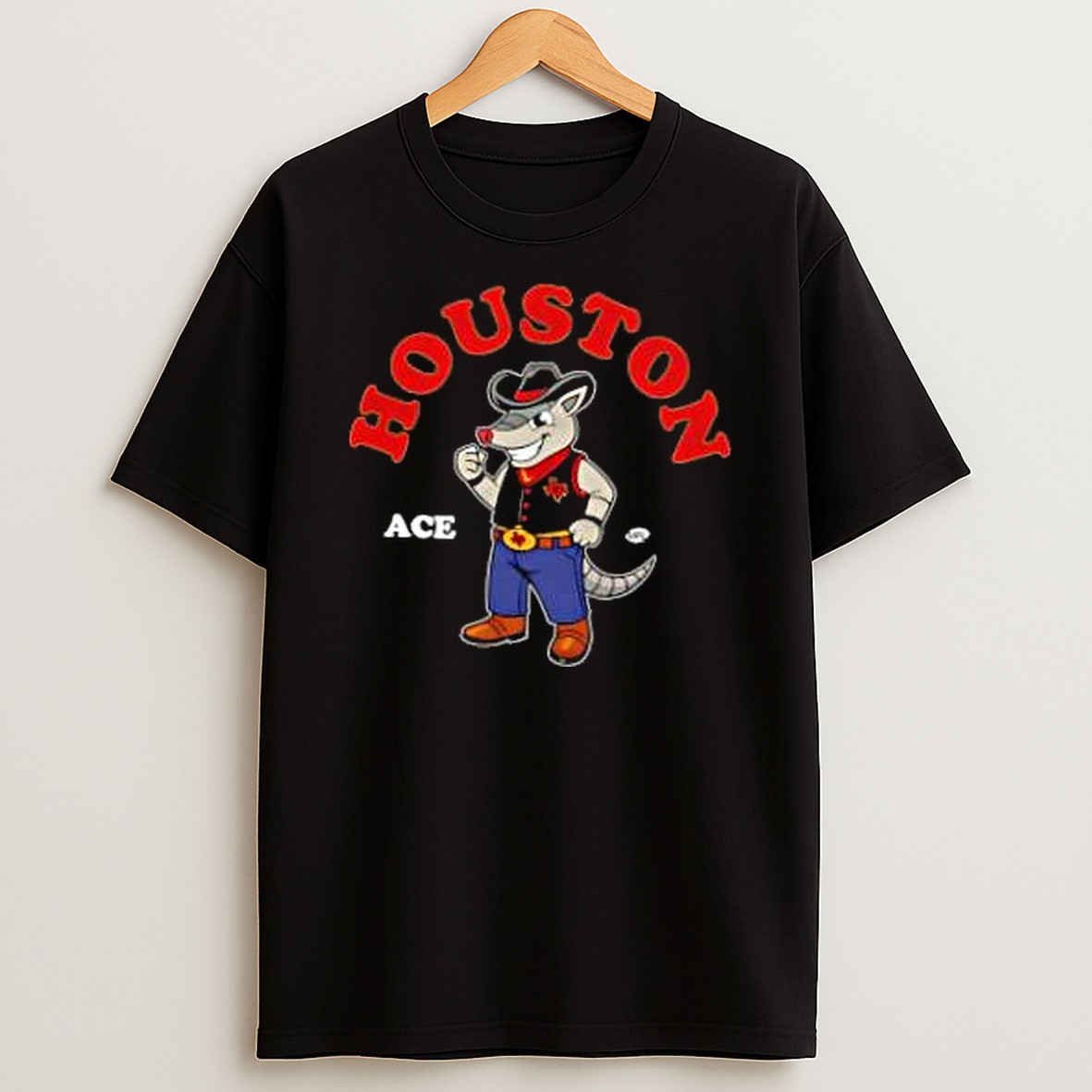 Original Houston Roughnecks Ace Mascot T Shirt